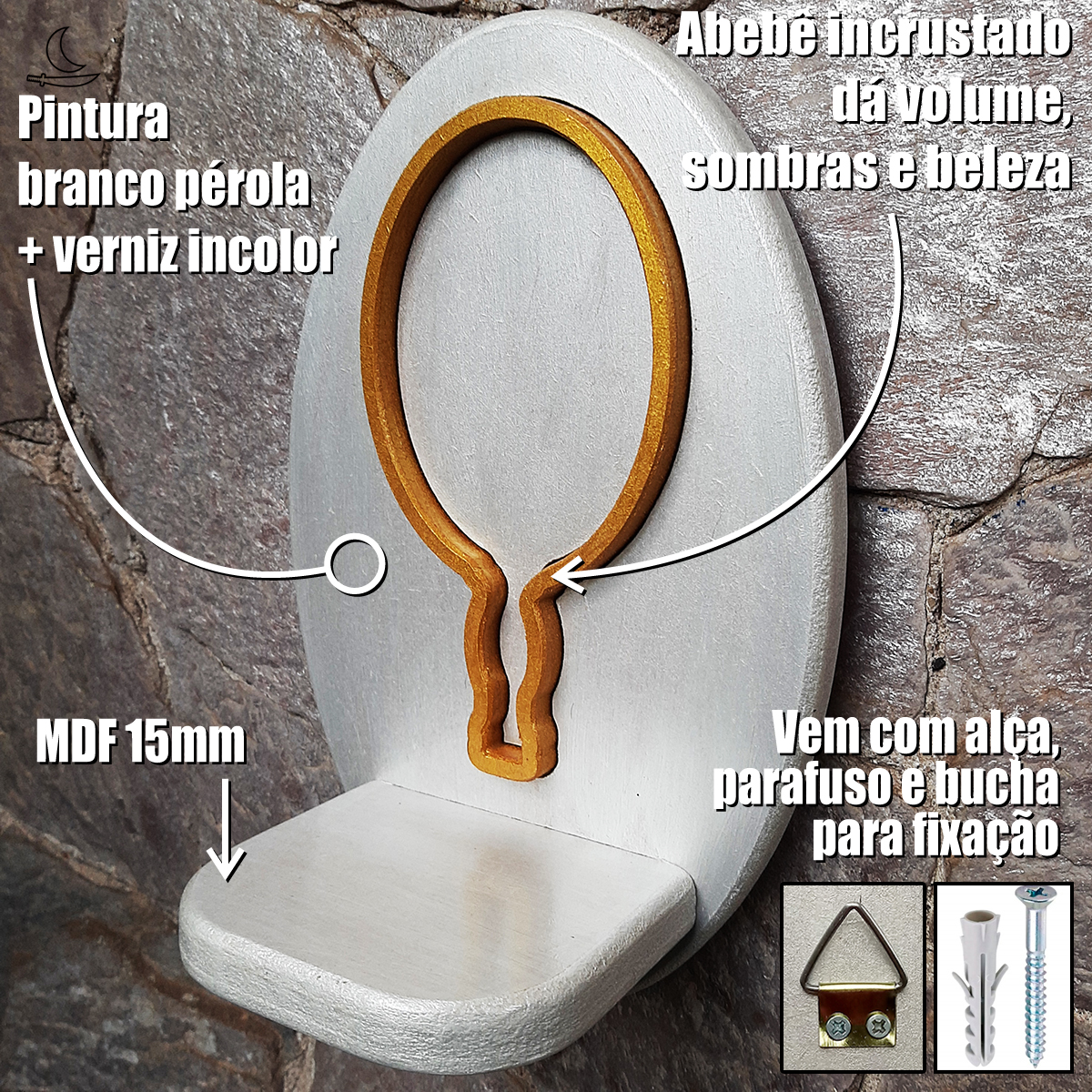 Mini Altar / Oratório Oxum – Branco e Ouro - Imagem 2