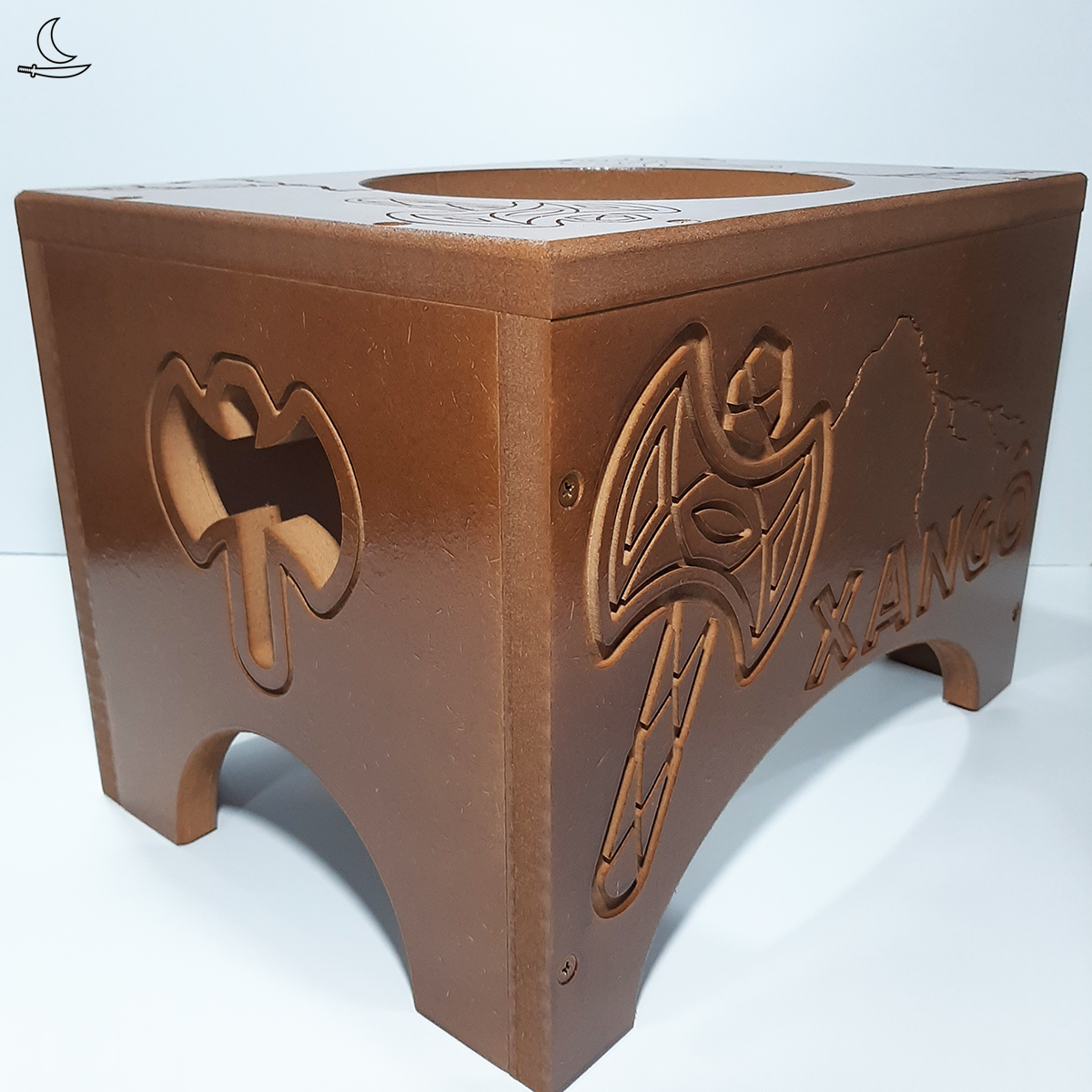 Banco Suporte para Atabaque Rei Xangô - Imagem 3