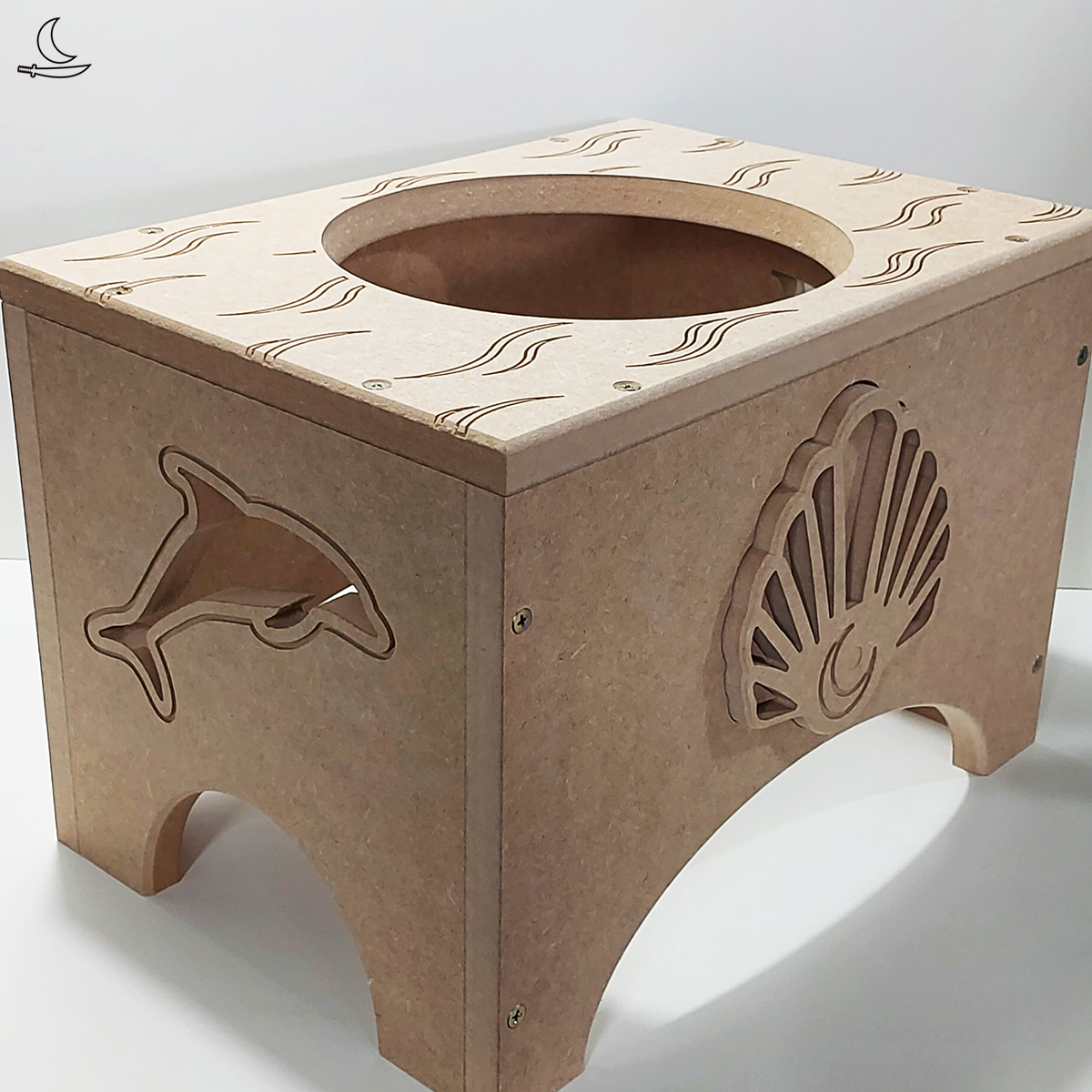 Banco Suporte para Atabaque Iemanjá - Concha - Cru