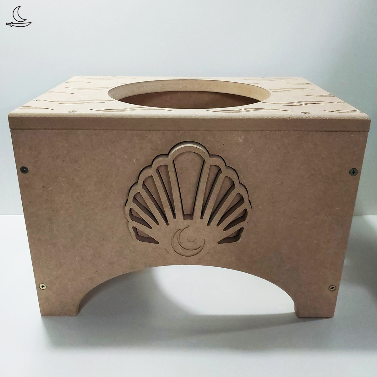 Banco Suporte para Atabaque Iemanjá - Concha - Cru - Imagem 2