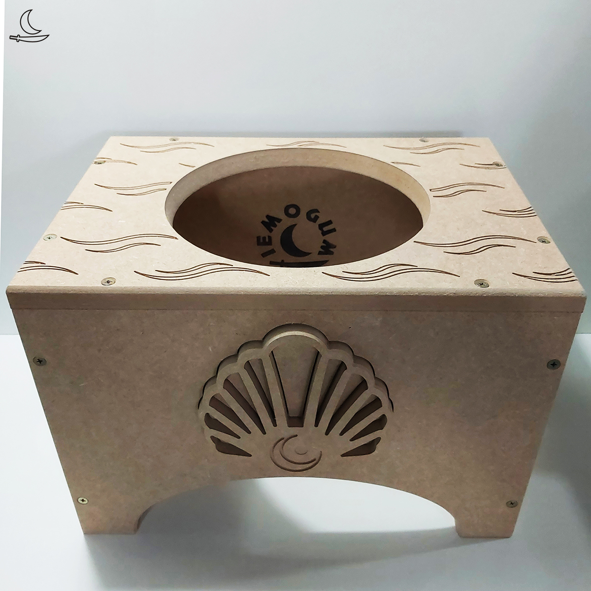 Banco Suporte para Atabaque Iemanjá - Concha - Cru - Imagem 3