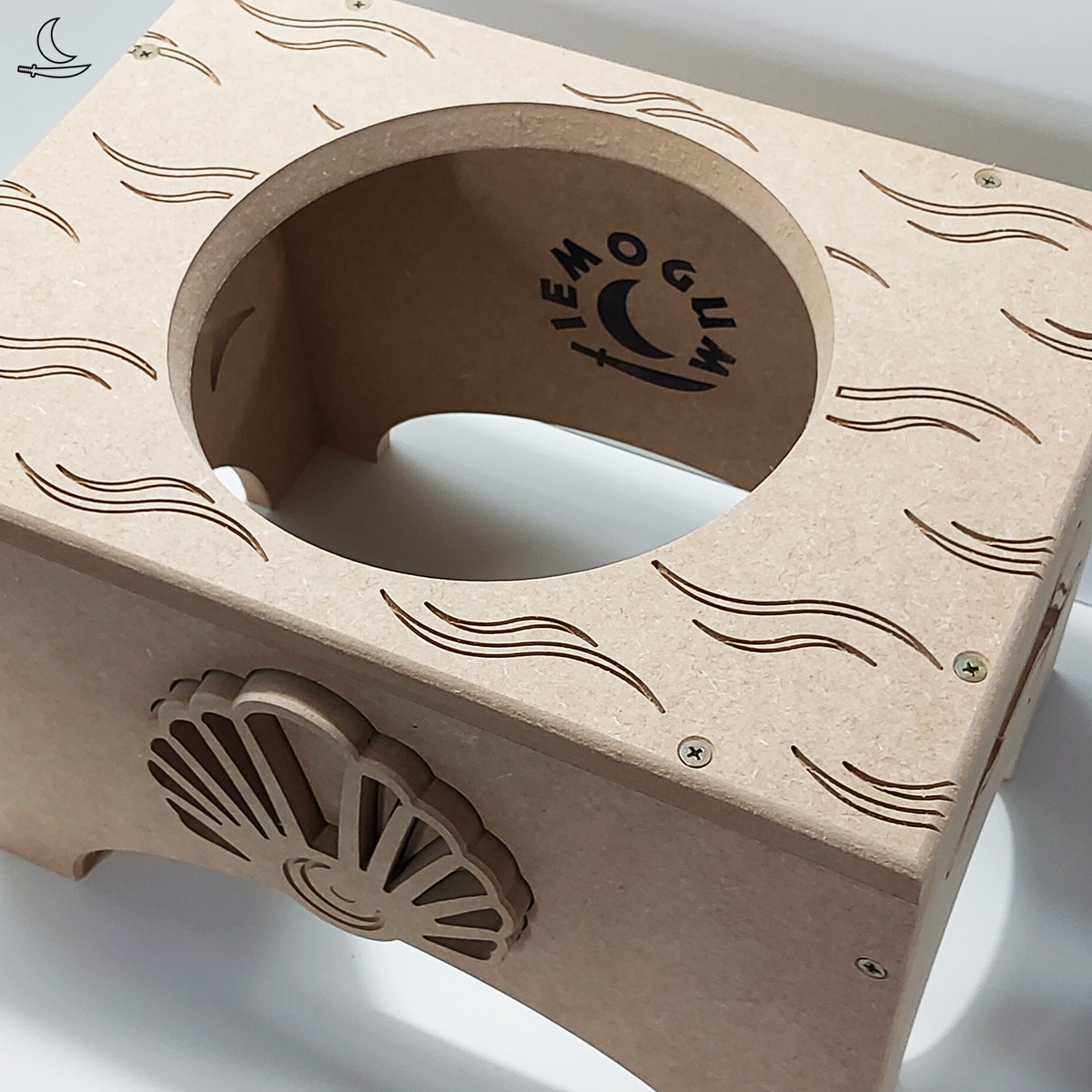 Banco Suporte para Atabaque Iemanjá - Concha - Cru - Imagem 11