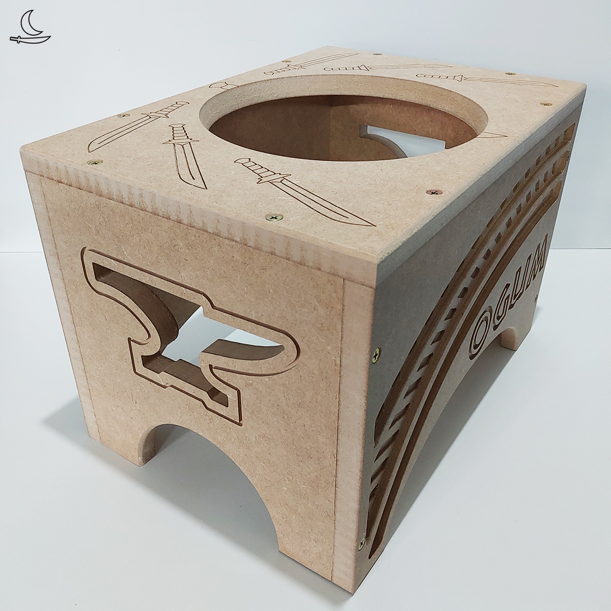 Banco Suporte para Atabaque Ogum - Trilho - MDF cru - Imagem 4