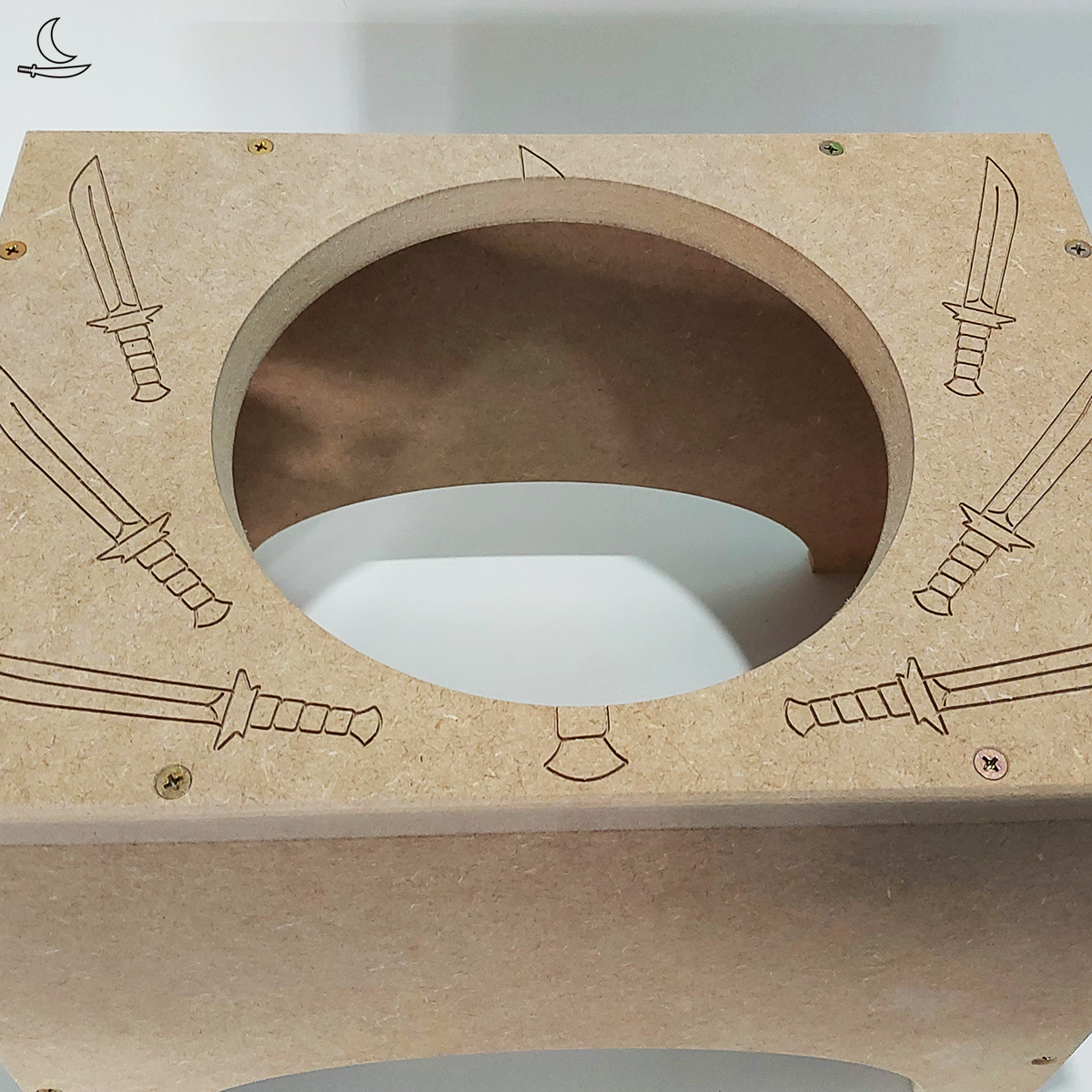 Banco Suporte para Atabaque Ogum - Trilho - MDF cru - Imagem 6