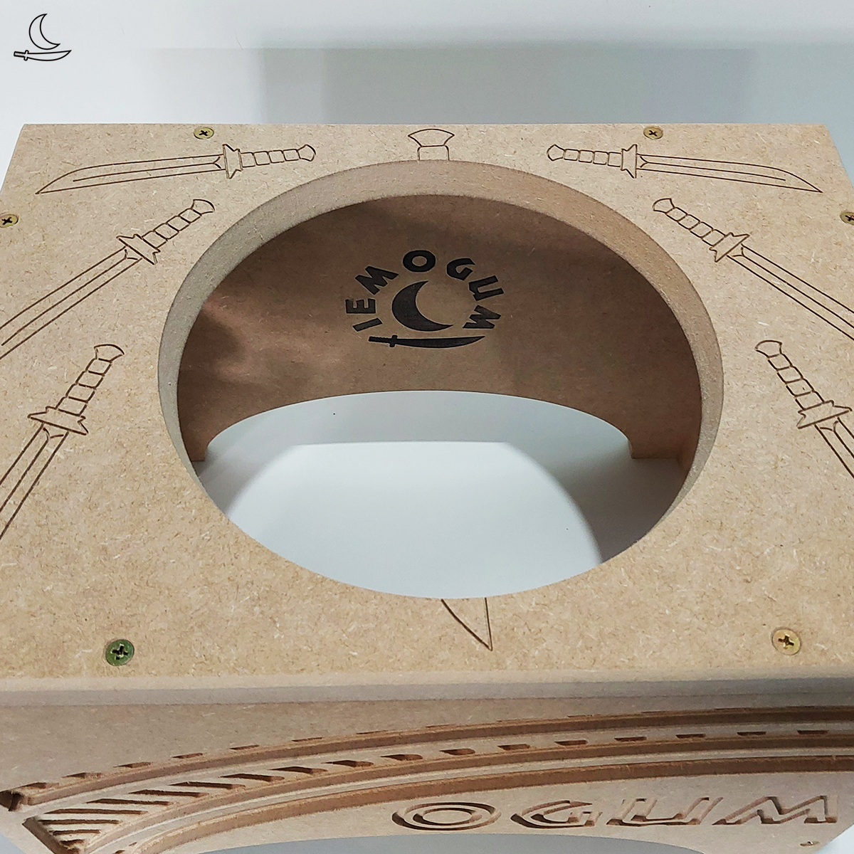 Banco Suporte para Atabaque Ogum - Trilho - MDF cru - Imagem 7