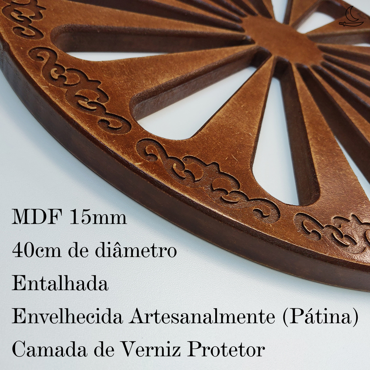 Roda Cigana - 40cm - MDF 15mm - Pátina - Imagem 5