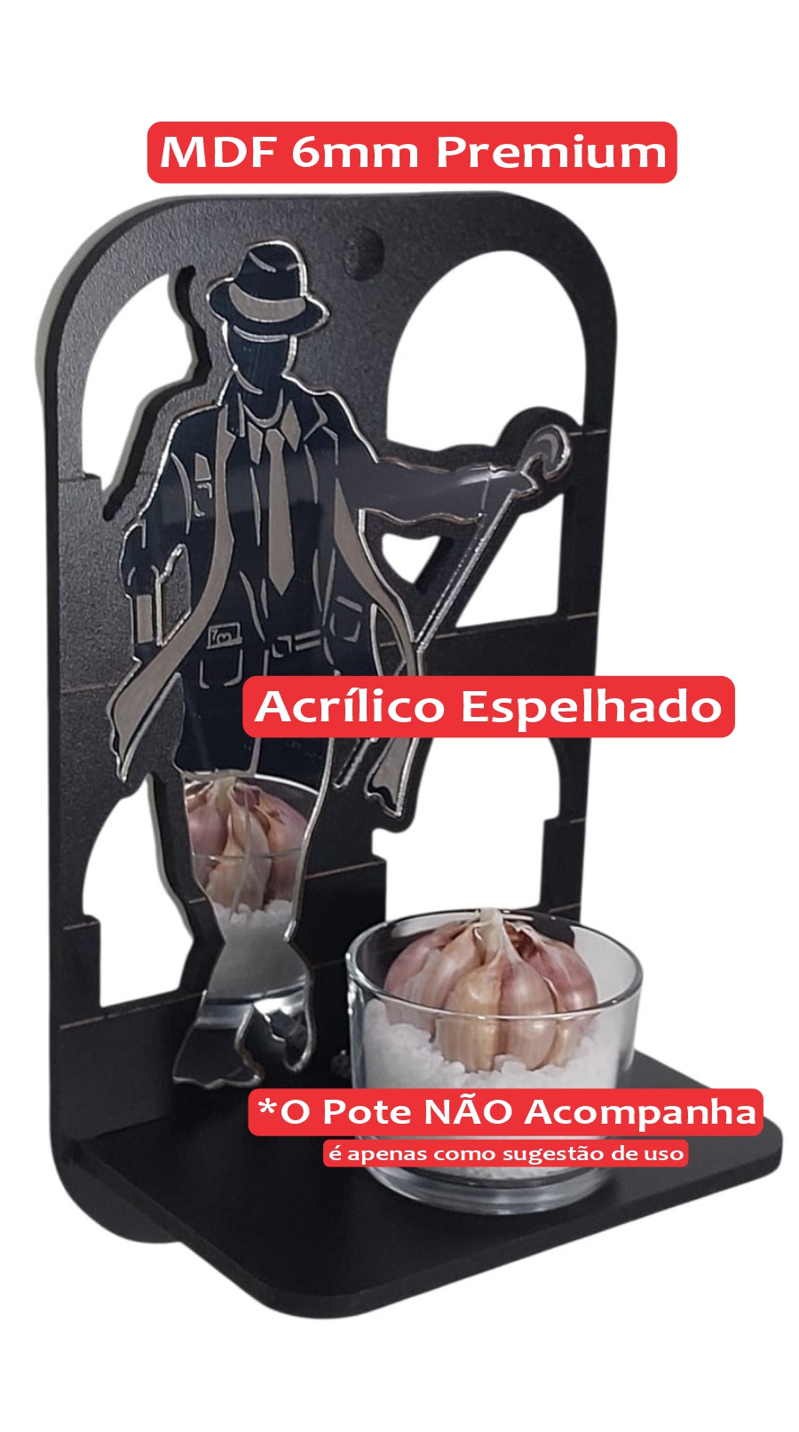 Mini Altar Zé Pilintra Parede Proteção Acrílico Espelhado - Imagem 5