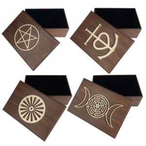 Caixa para Tarot / Baralho Cigano - Aveludada - Detalhe Dourado